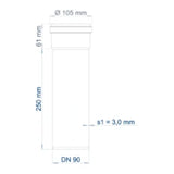 POLOPLAST PO Steckmuffenrohr POLO-KAL NG DN 90/250   – 02071