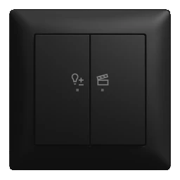 BUSCH-JAEGER LED-Dimmer-Einsatz flex, 1-fach Komplett set mit 2-fach Bedienelement, Wireless  – 2CKA006200A0951