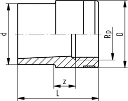 FISCHER GEORG GF Reduktionsnippel PVC-U d 32x3/4" IG   – 721910441