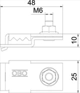 OBO Verbindungs- und Erdungsklemme für GR-Ma gic 42x19x11 Stahl bandverzinkt  – 6016696