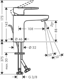 HANSGROHE HG Waschtischmischer 100 Vernis Blend CoolStart chrom  – 71585000