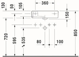 DURAVIT Duravit Vero Handwaschbecken 500mm mit ÜL, mit HLB. HL rechts, weiß   – 0703500008