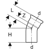 GEBERIT GE Mapress Edelstahl Bogen mit Einschubende 30 Gr. d108mm  – 36140