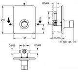 KWC AUSTRIA KWC Selbstschluss-Einbaubatterie DN15, hydraulisch, poliert, verchromt   – 2030040074