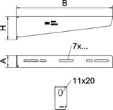 OBO Wand- und Stielausleger mit Befestigungs schraubeM10x25 B110mm Stahl bandverzinkt  – 6424716