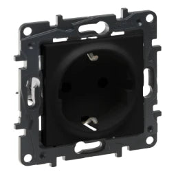 LEGRAND Niloe Step Schutzkontakt Steckdose Steck klemmen Kinderschutz Farbe: Schwarz   – 864562
