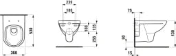 LAUFEN Laufen PRO Wand Tiefspül-WC 82096.0 spülrandlos 360x530 LCC weiß  – H8209604000001