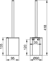 KEUCO Keuco Passion Koll.1  WC-Buerstengarn. kpl. m. Kunststoff-Einsatz, schwarz  – BPPAASKK1BGS