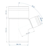 POLOPLAST PO Abzweig POLO-KAL XS DN 110/50/67Grad  – 102225
