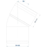 POLOPLAST PO Bogen POLO-KAL 3S DN 90/30Grad  – 102527