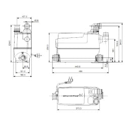 GRUNDFOS Grundfos Kleinhebeanlage Sololift2 C-3 0,6kW 230V 446x159x340mm  – 97775317