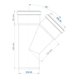 POLOPLAST PO Abzweig POLO-KAL NG DN 90/90/45Grad   – 02211