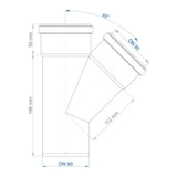 POLOPLAST PO Abzweig POLO-KAL NG DN 90/90/45Grad   – 02211