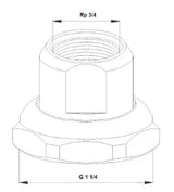 GRUNDFOS Garn.Holl.f.Grundfos-Brauchwasserpumpe 3/4" 529982   – 529982