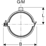 GEBERIT GE Silent-Pro Rohrschelle gedaemmt d90mm, M8/10  – 393.499.26.1