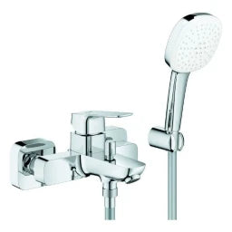 GROHE GROHE EH-Wannenbatterie Cubeo 101814 Wandmontage mit Brausegarnitur chrom  – 101814 000 0