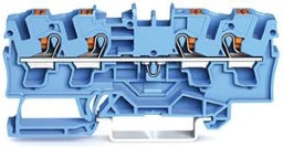 WAGO 4-Leiter-Durchgangsklemme mit Drücker 4 mm², blau   – 2204-1404