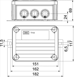 OBO Kabelabzweigkasten für Funktionserhalt 1 50x116x67 Polypropylen pastellorange RAL  – 7205752