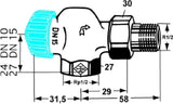 HEIMEIER Heimeier Thermostatventil Axialform 1/2"  – 2245-02.000