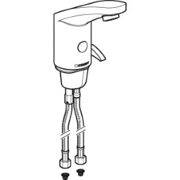 GEBERIT GE WT-Standarmatur Typ185 Batterie mit Mischer und Griff, verchromt   – 116.255.21.1