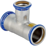 GEBERIT GE Mapress Edelstahl Gas T-Stk. mit red. Abgang d76,1 x 35 x 76,1mm  – 34079