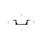 BILTON BLine P-S-IN01 LED-Einbauprofil Alu schw arz 12W/m B25 x H6,8 x L2000 mm  – 171745_00