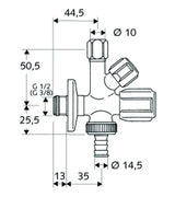 SCHELL SCHELL Kombi-Eckventil 1/2" verchr. m.RV, selbstdichtend  – 03 545 06 99