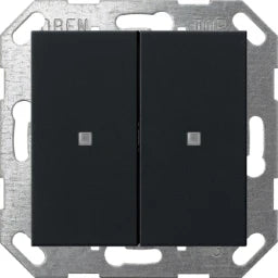GIRA KNX Taster Wippe 2f System 55 schwarz matt   – 5173005