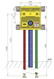 MHS mhs-Spültisch 240 Auslass 153mm Unibox Rohr:Vogel-Noot Easy Tec   – 22041EA5PO0A00