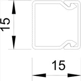OBO Wand- und Deckenkanal mit Bodenlochung 1 5x15x2000 Polyvinylchlorid reinweiß RAL  – 6191002