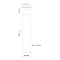 POLOPLAST PO Steckmuffenrohr POLO-KAL NG DN 50/250   – 02021