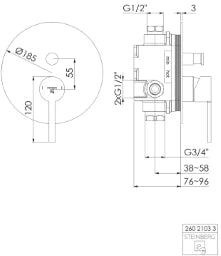 STEINBERG Steinberg Serie 260 Fertigmontageset für Wanne/Brause-EHM, mit Umsteller, chr   – 260 2103 3