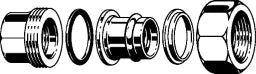 VIEGA Viega Isolierverschraubung mit SC Sanpress 2267 in22mmxRp1Siliziumbronze   – 469 504