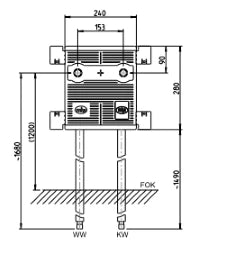MHS mhs-Dusche Aufputz 240 Auslass 153mm Uni Rohr:Viega Raxofix  – 24642VR0000A00