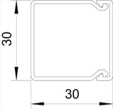 OBO Wand- und Deckenkanal mit Bodenlochung 3 0x30x2000 Polyvinylchlorid reinweiß RAL  – 6191096