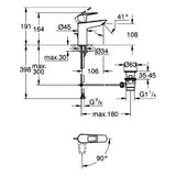 GROHE Grohe EH-WT-Batterie BauLoop 23887_1 M-Size Mittelstellung kalt chrom   – 23 887 001