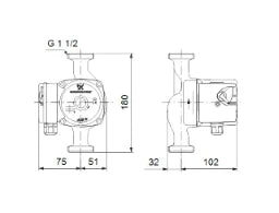 GRUNDFOS Grundfos Zirkulationspumpe UPS 25-40 N 180mm 1x230V G1_1/2  – 96913060