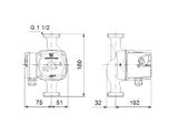 GRUNDFOS Grundfos Zirkulationspumpe UPS 25-40 N 180mm 1x230V G1_1/2  – 96913060