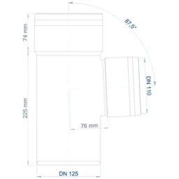 POLOPLAST PO Abzweig POLO-KAL 3S DN 125/110/87Grad  – 102569