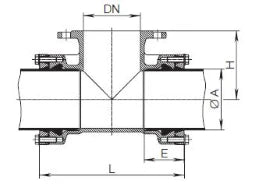 HAWLE System2000 MMA-Stueck Fig.8525 PN10/16 f.PE/PVC DN 100/110 mm m.Abg.DN 100 mm   – 5013070