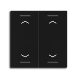 MDT Wippe für KNX Taster Light 55 2-fach, Schwarz matt, Jalousie  – BE-TAL55W206.A1