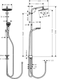 HANSGROHE HG Crometta S 240 Reno Showerpipe EcoSmart chrom  – 27270000