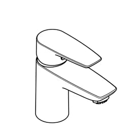 KLUDI Kludi Pure&Solid WT-Einhandmischer 75 DN15 mit Ablaufgarnitur   – 342760575