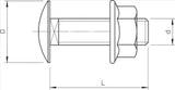 OBO Flachrundschraube mit Kombimutter M6x12 Stahl feuerverzinkt  – 6406122