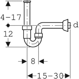 GEBERIT GE Roehrensiphon f. WT und Bidet in PP d 40, weiss 151100   – 151.100.11.1