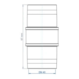 POLOPLAST PO Überschiebmuffe POLO-KAL XS DN 40  – 102311