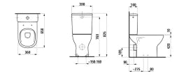 LAUFEN LF Lua St.WC-Kombi TS wgr 82408.6 spülrandlos, 360x650 weiß  – H8240860000001