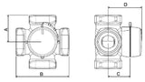 ESBE Esbe 4-Weg-Mischer Type VRG141 1" IG DN25 Kvs 10   – 11640400