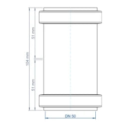 POLOPLAST PO Doppelmuffe POLO-KAL NG DN 50   – 02302