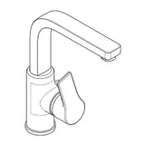KLUDI Kludi Zenta SL WT-Einhandmischer mit seitl.Betaetig., m.Abl.   – 480270565